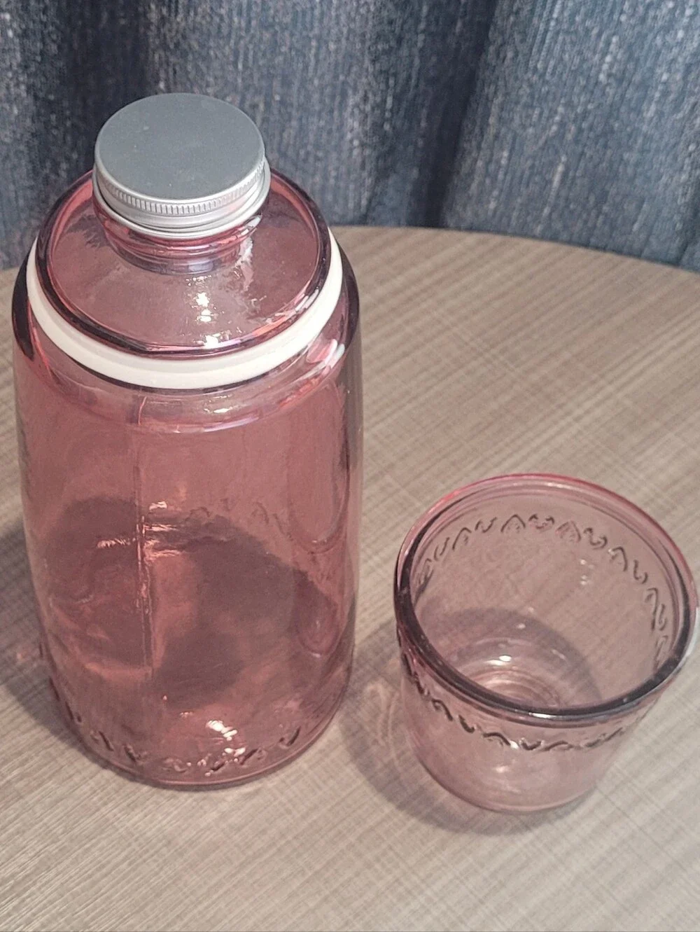 Vidrios San Miguel Pink 10.25” Bedside Decanter & Drinking Glass